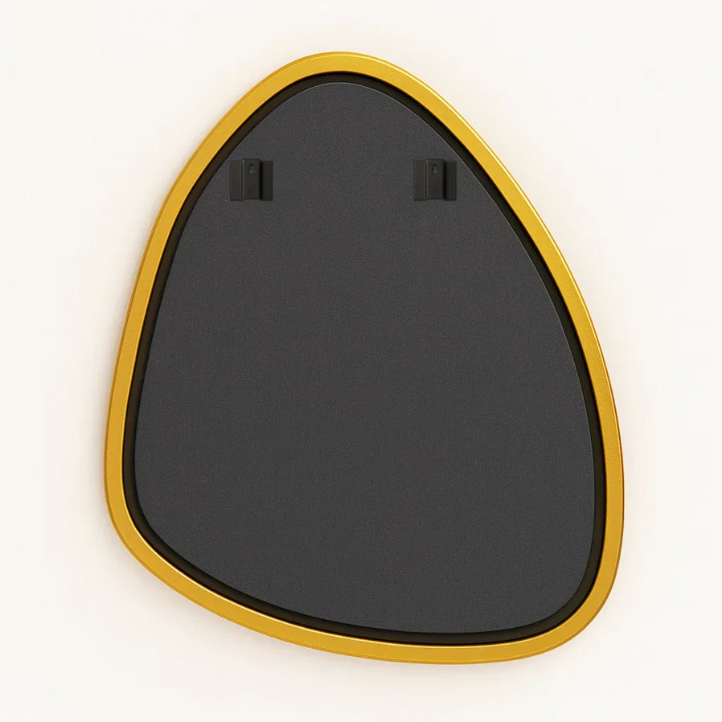 Organischer Spiegel mit Aluminiumrahmen, 90 x 80 cm – Restposten