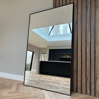 Xavril – Schwarzer Ganzkörperspiegel aus Metall, extra groß, 190 cm x 120 cm